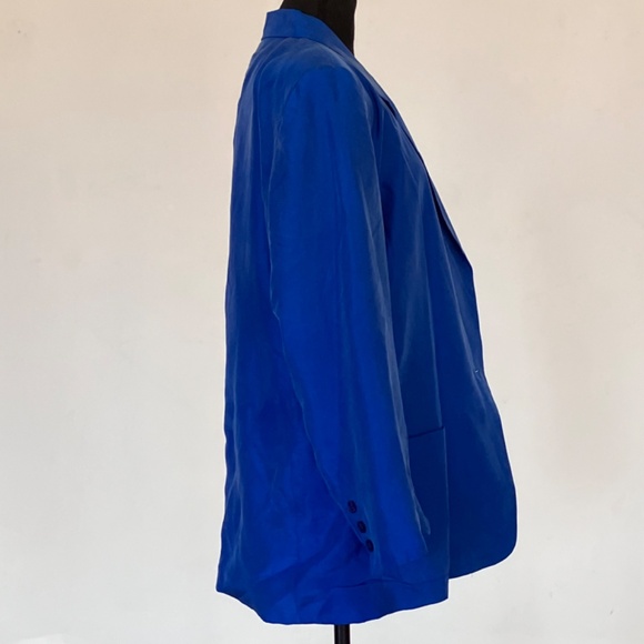 Sellecas Silk Royal blue 100% silk blazer - Picture 4 of 11